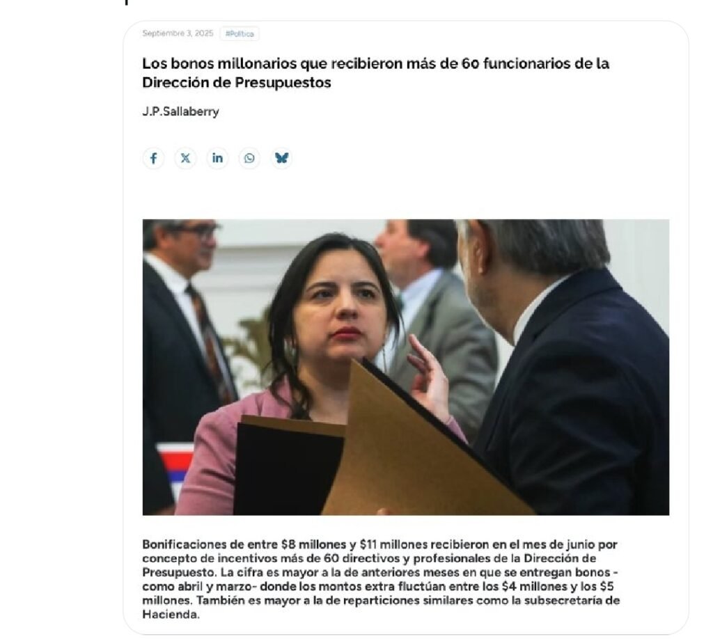 Indignación en X: cuestionan millonarios incentivos en la Dipres pese a errores en el Presupuesto